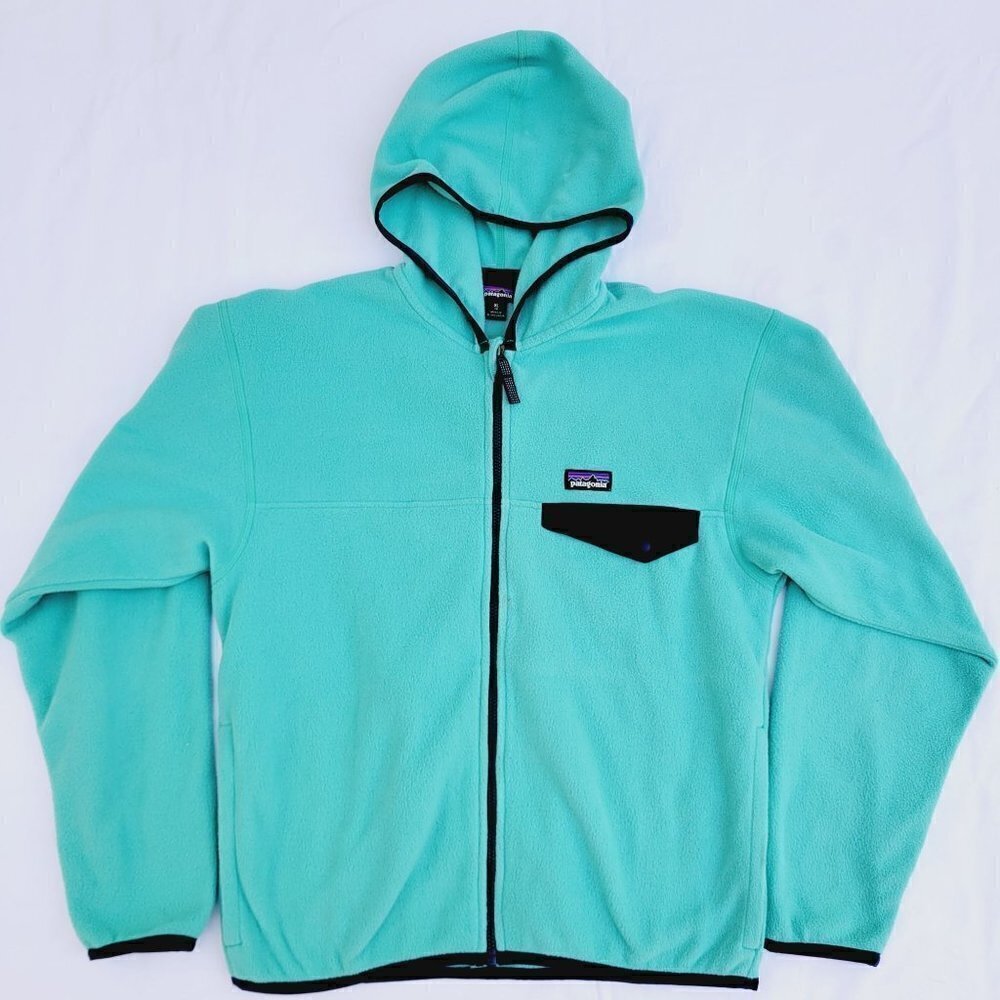 Patagonia Kids' Aqua Micro D Snap-T Fleece Jacket - XL (14)